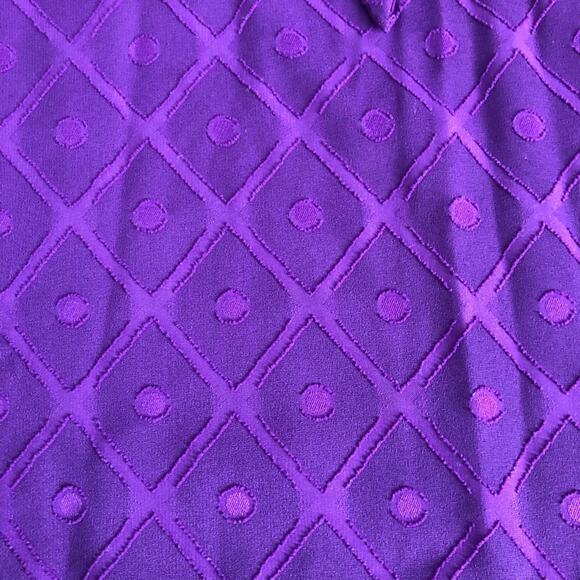 Ann Taylor Mock Neck Bow Lined Polka Dot Purple Top Women’s Size S - Picture 6 of 10